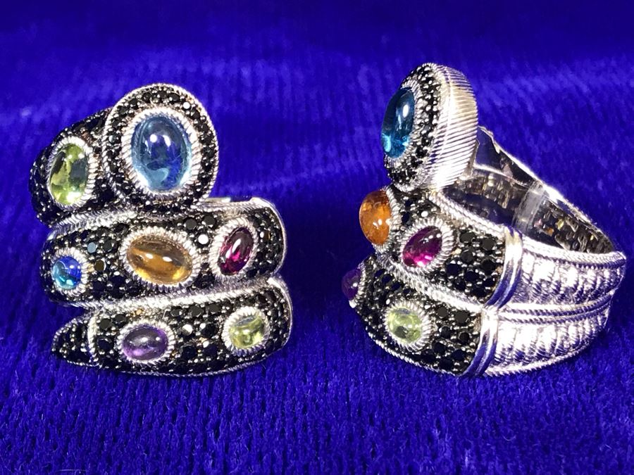 Pair Of Judith Ripka Rings Size 8 34.9g TW [Photo 4]