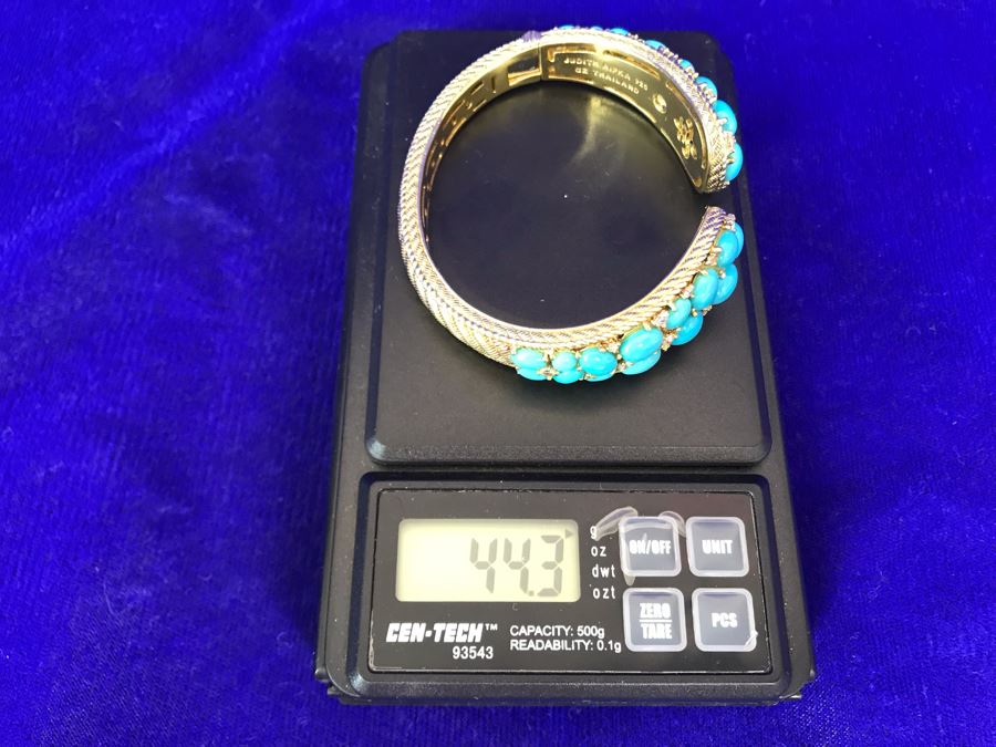 Judith Ripka Sterling Silver CZ Cuff Bracelet 44.3g [Photo 9]
