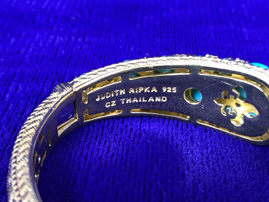 Judith Ripka Sterling Silver CZ Cuff Bracelet 44.3g [Photo 5]