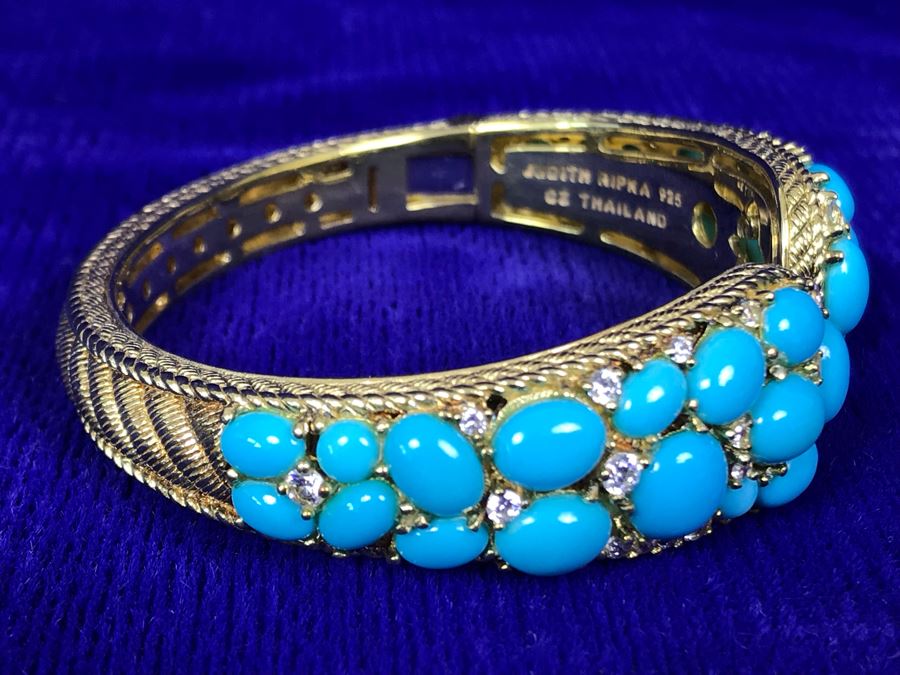 Judith Ripka Sterling Silver CZ Cuff Bracelet 44.3g [Photo 6]