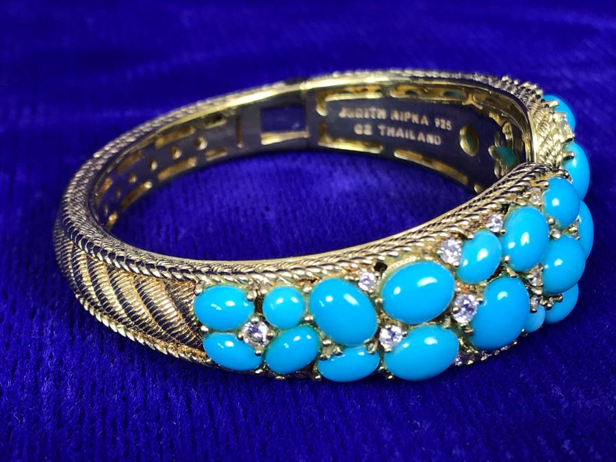 Judith Ripka Sterling Silver CZ Cuff Bracelet 44.3g [Photo 8]