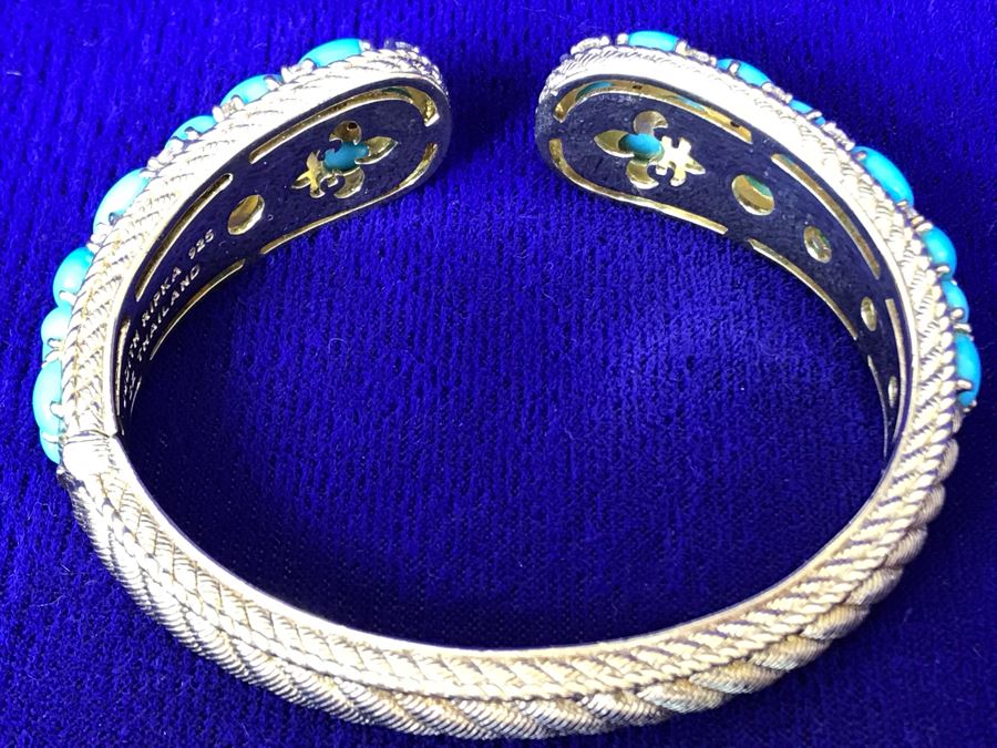 Judith Ripka Sterling Silver CZ Cuff Bracelet 44.3g [Photo 4]