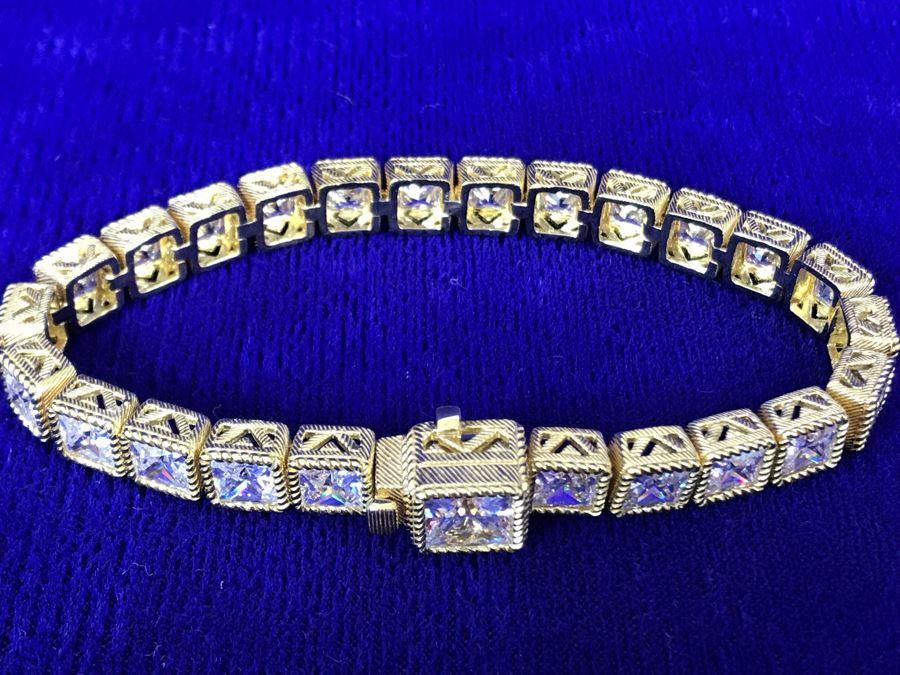 Judith Ripka Sterling Silver CZ Bracelet 27.5g [Photo 3]