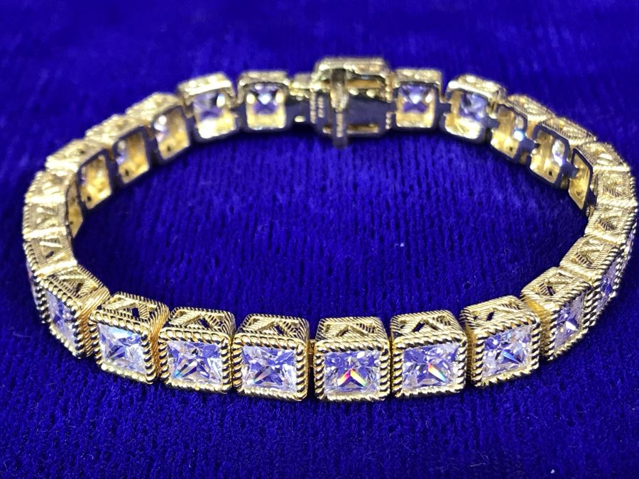 Judith Ripka Sterling Silver CZ Bracelet 27.5g