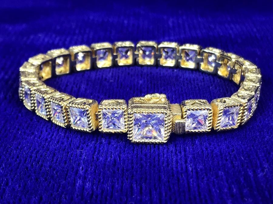 Judith Ripka Sterling Silver CZ Bracelet 27.5g [Photo 8]