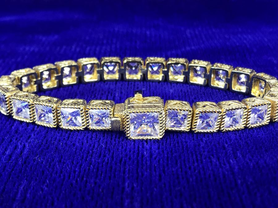 Judith Ripka Sterling Silver CZ Bracelet 27.5g [Photo 4]