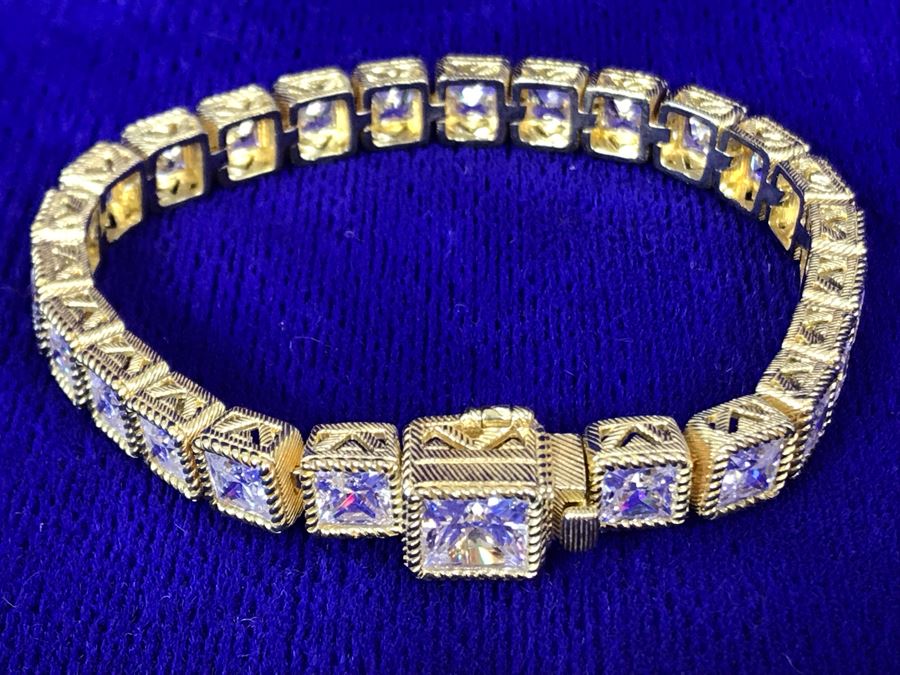 Judith Ripka Sterling Silver CZ Bracelet 27.5g [Photo 7]