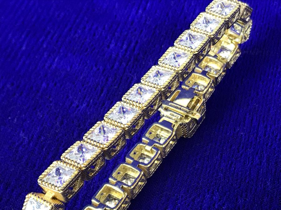 Judith Ripka Sterling Silver CZ Bracelet 27.5g [Photo 13]