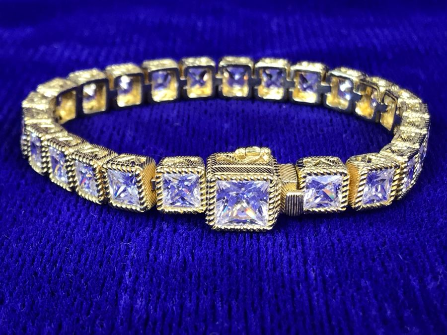 Judith Ripka Sterling Silver CZ Bracelet 27.5g [Photo 9]