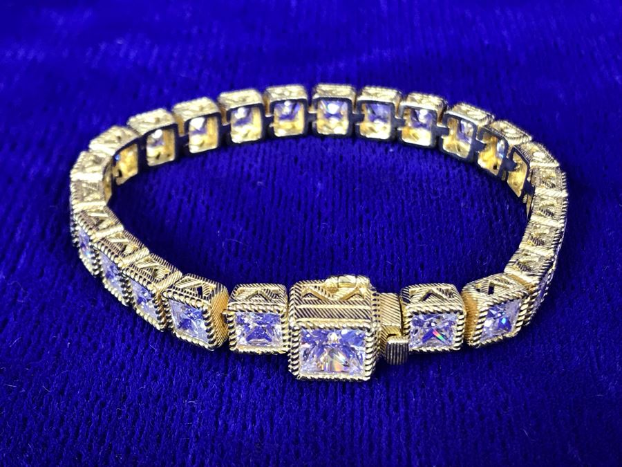 Judith Ripka Sterling Silver CZ Bracelet 27.5g [Photo 6]