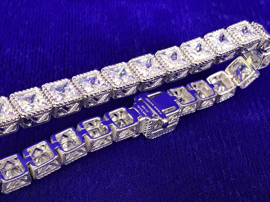 Judith Ripka Sterling Silver CZ Bracelet 25.8g [Photo 8]