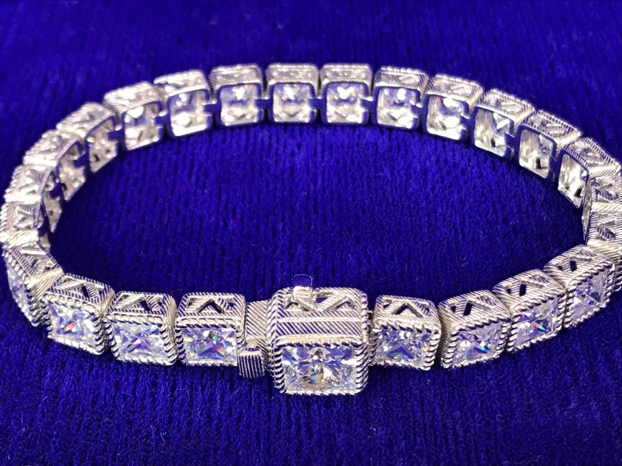 Judith Ripka Sterling Silver CZ Bracelet 25.8g [Photo 4]