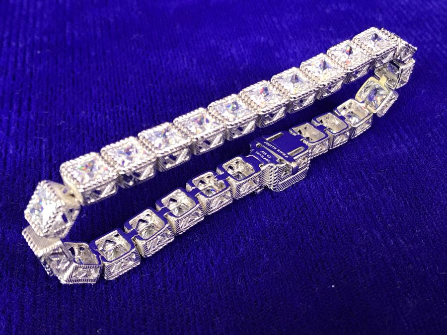 Judith Ripka Sterling Silver CZ Bracelet 25.8g [Photo 11]