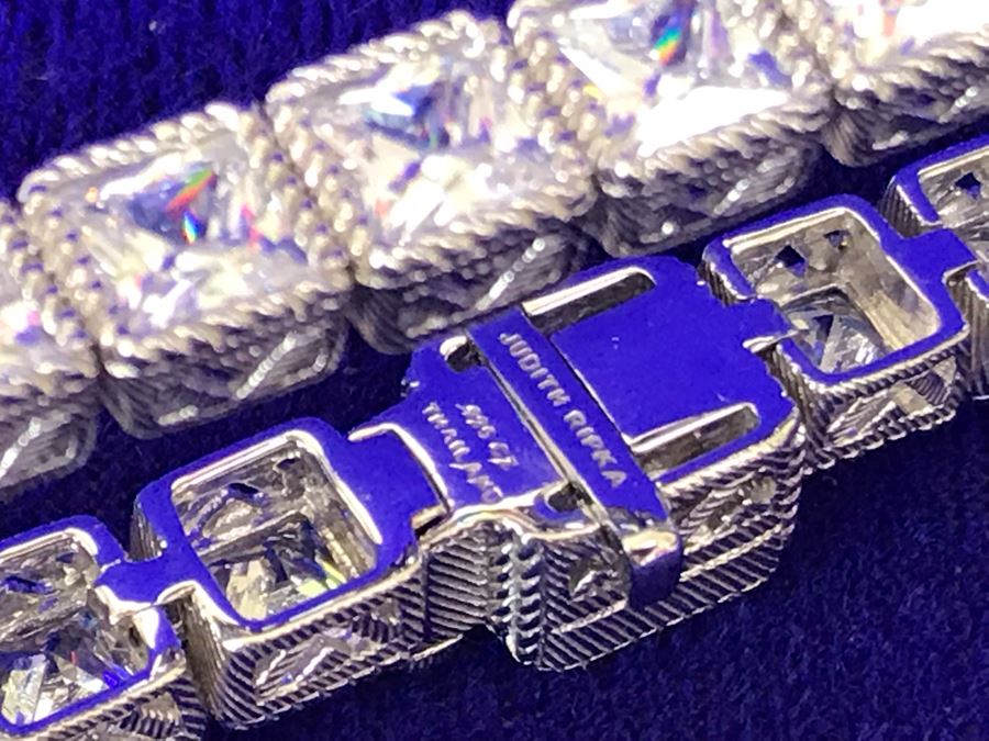 Judith Ripka Sterling Silver CZ Bracelet 25.8g [Photo 9]