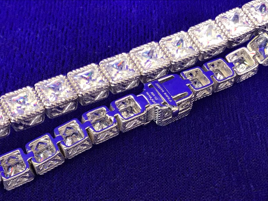 Judith Ripka Sterling Silver CZ Bracelet 25.8g [Photo 7]