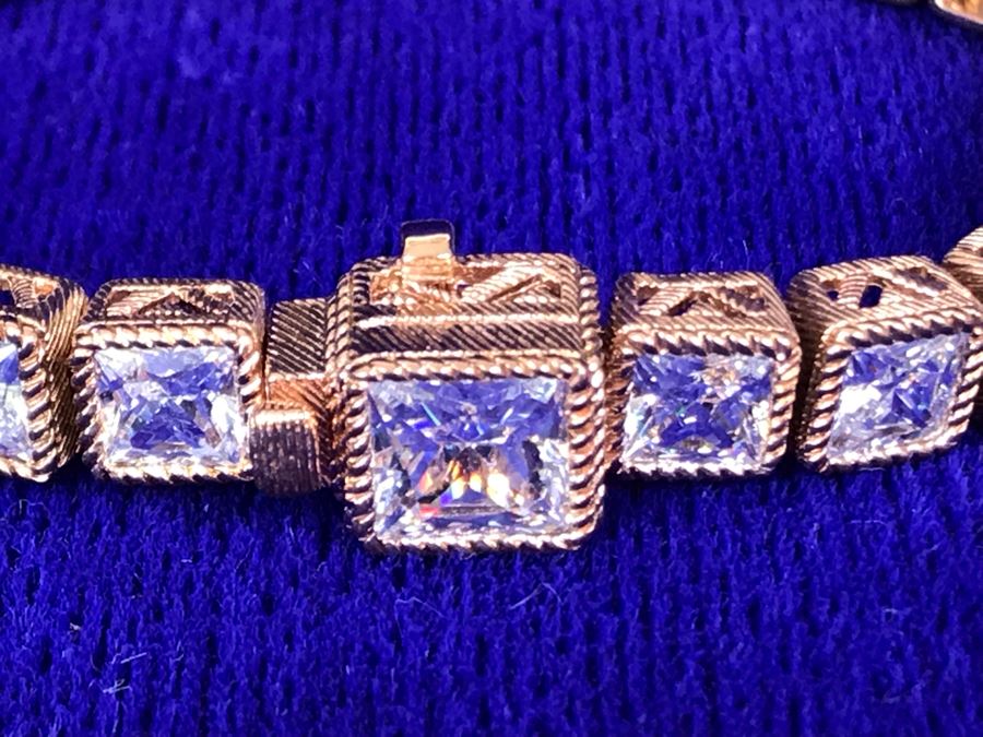 Judith Ripka Sterling Silver CZ Bracelet 27.4g [Photo 6]