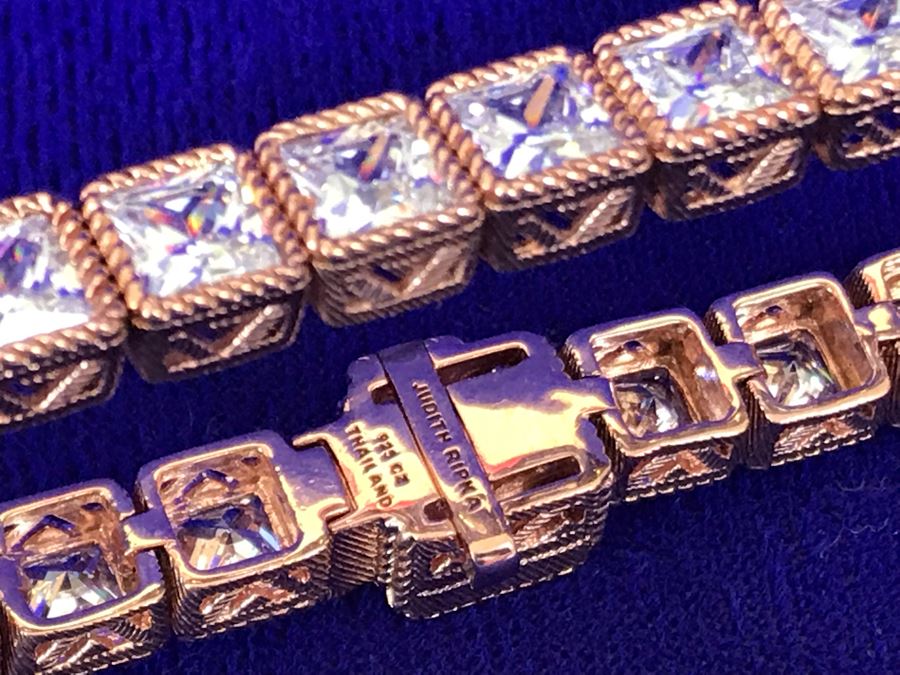Judith Ripka Sterling Silver CZ Bracelet 27.4g [Photo 7]
