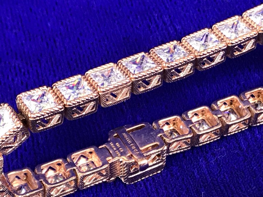 Judith Ripka Sterling Silver CZ Bracelet 27.4g [Photo 9]