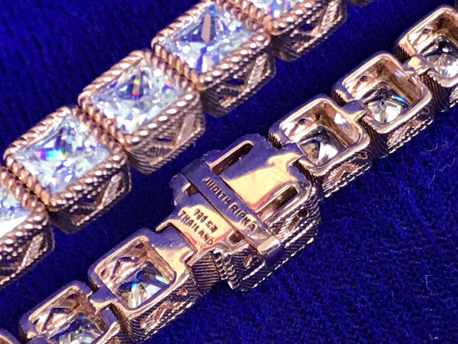 Judith Ripka Sterling Silver CZ Bracelet 27.4g [Photo 8]