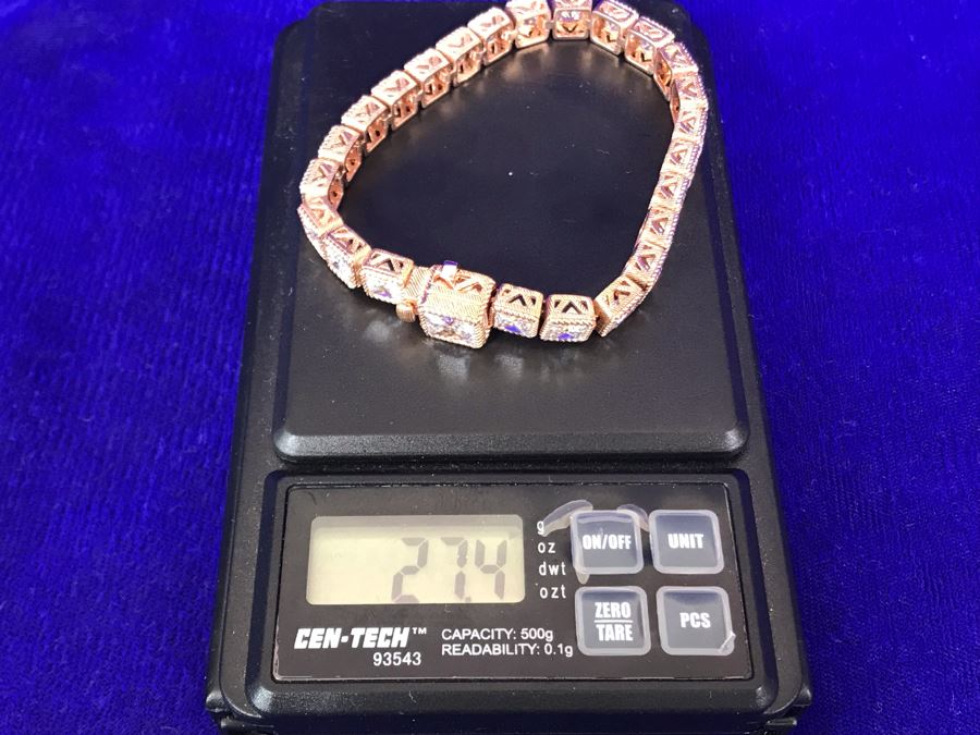 Judith Ripka Sterling Silver CZ Bracelet 27.4g [Photo 11]