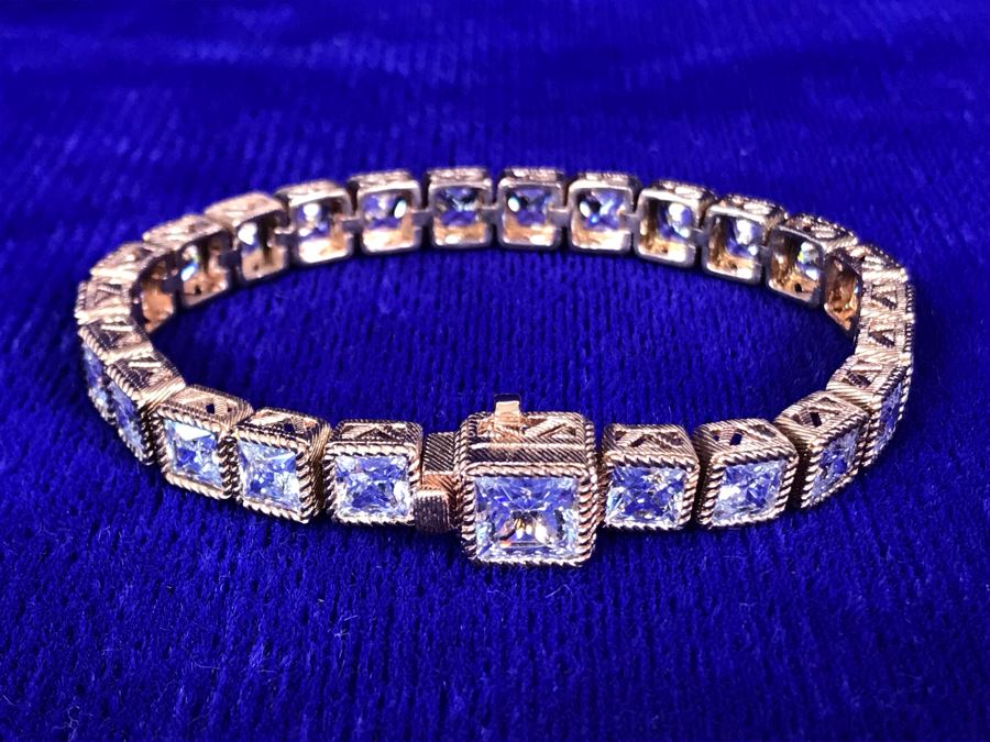Judith Ripka Sterling Silver CZ Bracelet 27.4g [Photo 2]