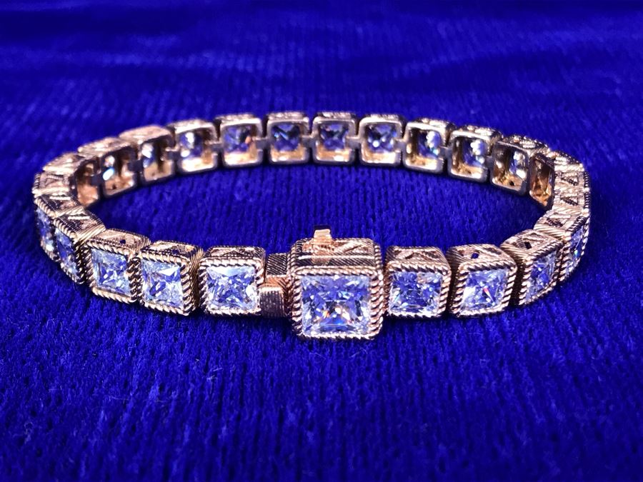 Judith Ripka Sterling Silver CZ Bracelet 27.4g [Photo 3]