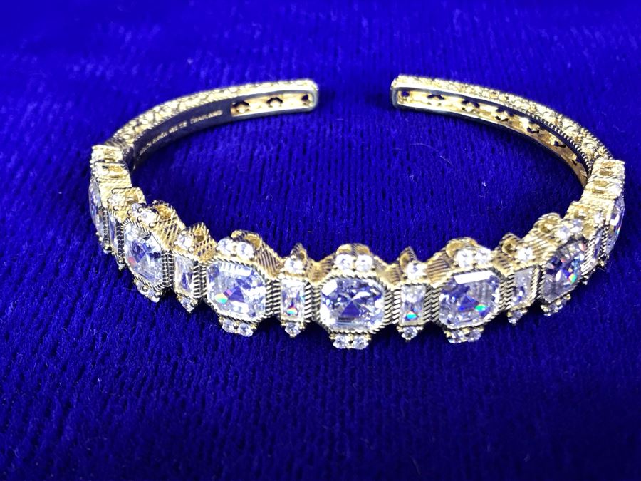 Judith Ripka Sterling Silver CZ Bracelet 25.7g [Photo 6]