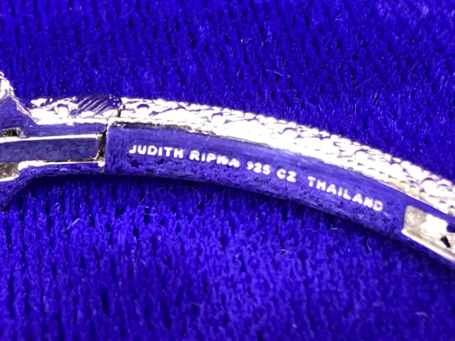 Judith Ripka Sterling Silver 925 CZ Bling Cuff Bracelet 25.6g [Photo 15]