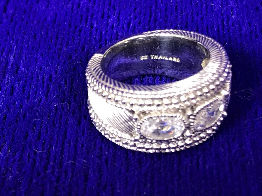 Judith Ripka Sterling Silver CZ Ring Size 5 11.7g [Photo 13]