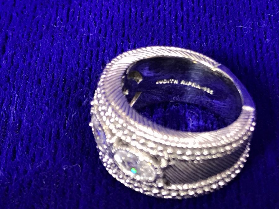 Judith Ripka Sterling Silver CZ Ring Size 5 11.7g [Photo 11]