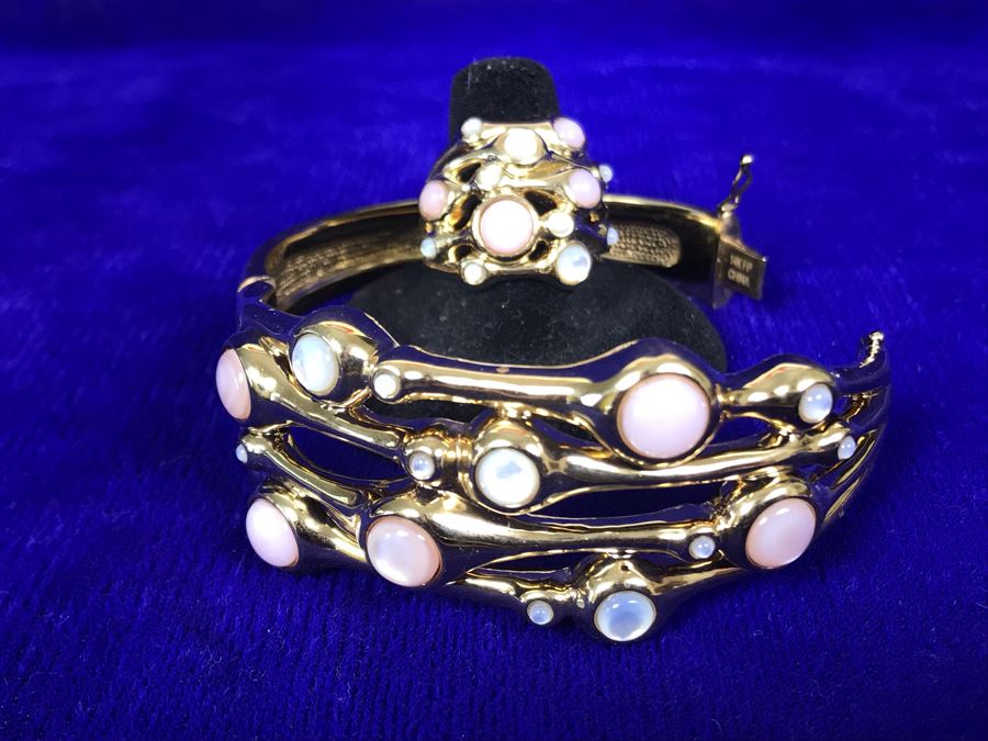 Jewelry Set With 14K FP Gold Silicone Filled Bracelet And 14K FP Gold Silicone Filled Ring Size 8.5 37.5g [Photo 2]