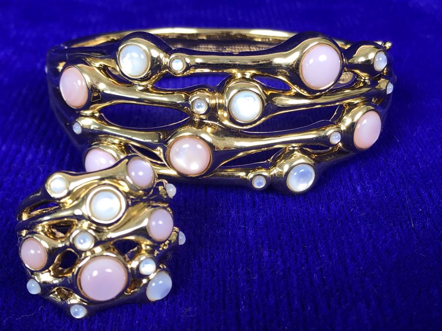 Jewelry Set With 14K FP Gold Silicone Filled Bracelet And 14K FP Gold Silicone Filled Ring Size 8.5 37.5g [Photo 7]