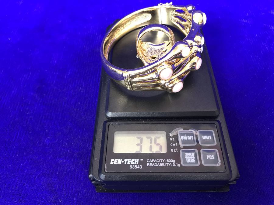 Jewelry Set With 14K FP Gold Silicone Filled Bracelet And 14K FP Gold Silicone Filled Ring Size 8.5 37.5g [Photo 15]