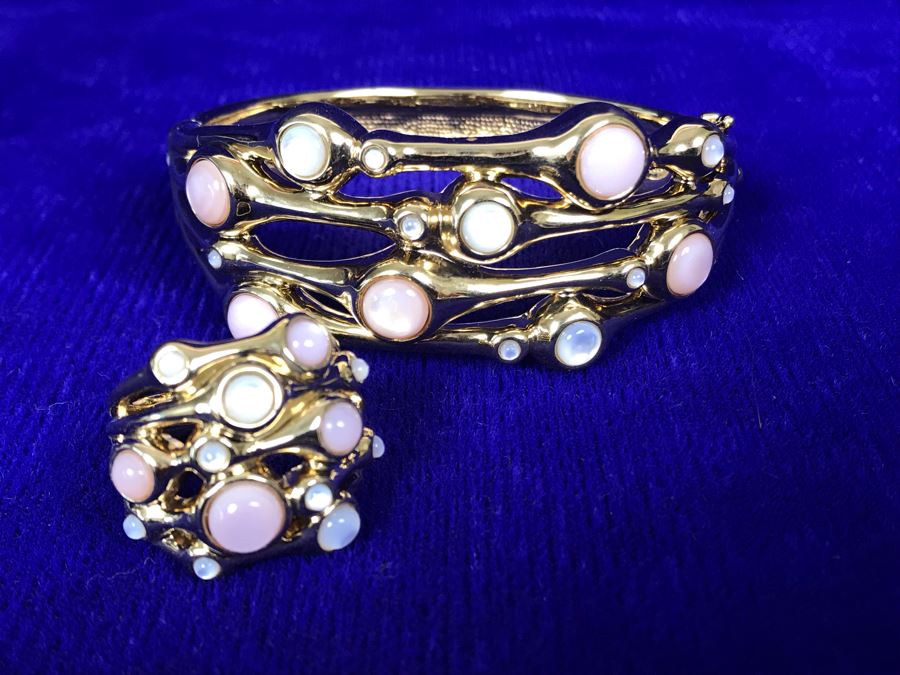 Jewelry Set With 14K FP Gold Silicone Filled Bracelet And 14K FP Gold Silicone Filled Ring Size 8.5 37.5g [Photo 8]