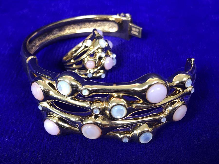 Jewelry Set With 14K FP Gold Silicone Filled Bracelet And 14K FP Gold Silicone Filled Ring Size 8.5 37.5g [Photo 3]