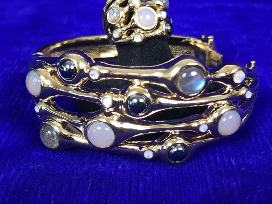 Jewelry Set With 14K FP Gold Silicone Filled Bracelet And 14K FP Gold Silicone Filled Ring Size 5.25 38.4g [Photo 4]