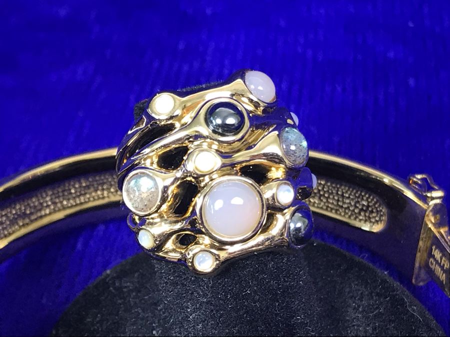 Jewelry Set With 14K FP Gold Silicone Filled Bracelet And 14K FP Gold Silicone Filled Ring Size 5.25 38.4g [Photo 5]