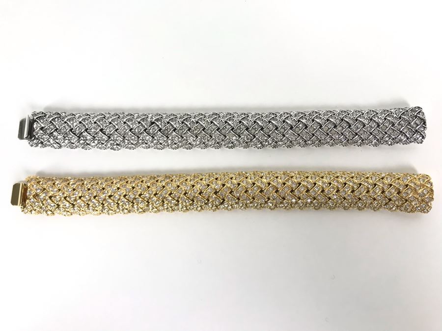 Pair Of Ciner For Joan Rivers Bling Bracelets In Gold And Silver Tone [Photo 6]