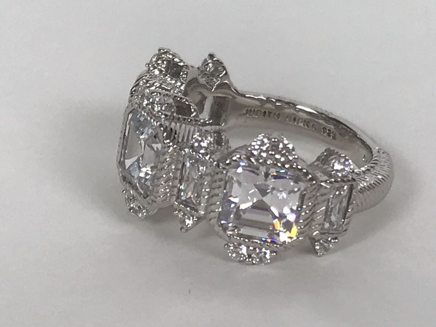 Judith Ripka Sterling Silver CZ Ring Size 5.5 6.4g [Photo 10]