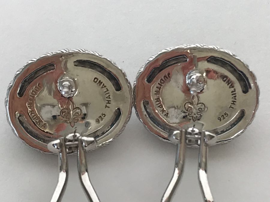 Judith Ripka Sterling Silver Earrings Pierced 8.6g [Photo 5]