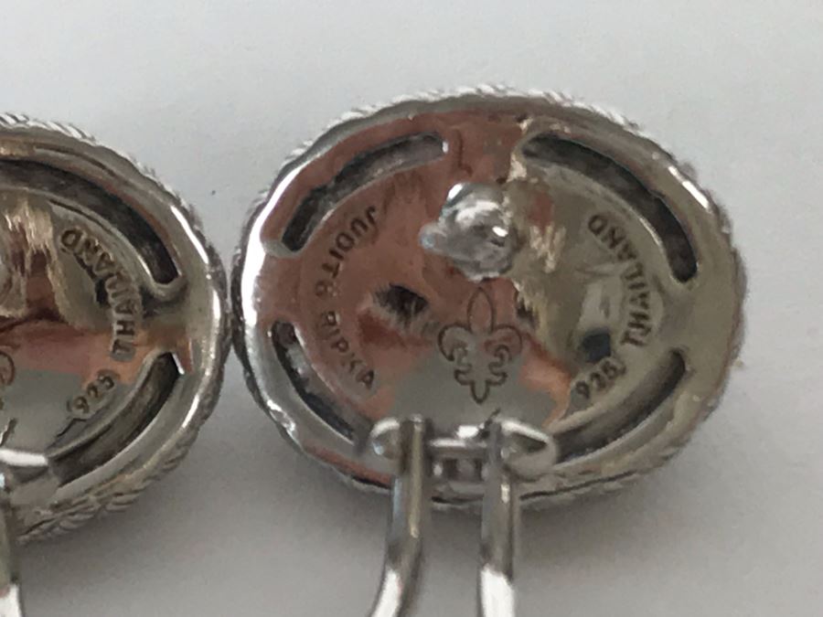 Judith Ripka Sterling Silver Earrings Pierced 8.6g [Photo 7]