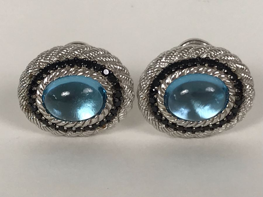 Judith Ripka Sterling Silver Earrings Pierced 8.6g [Photo 3]