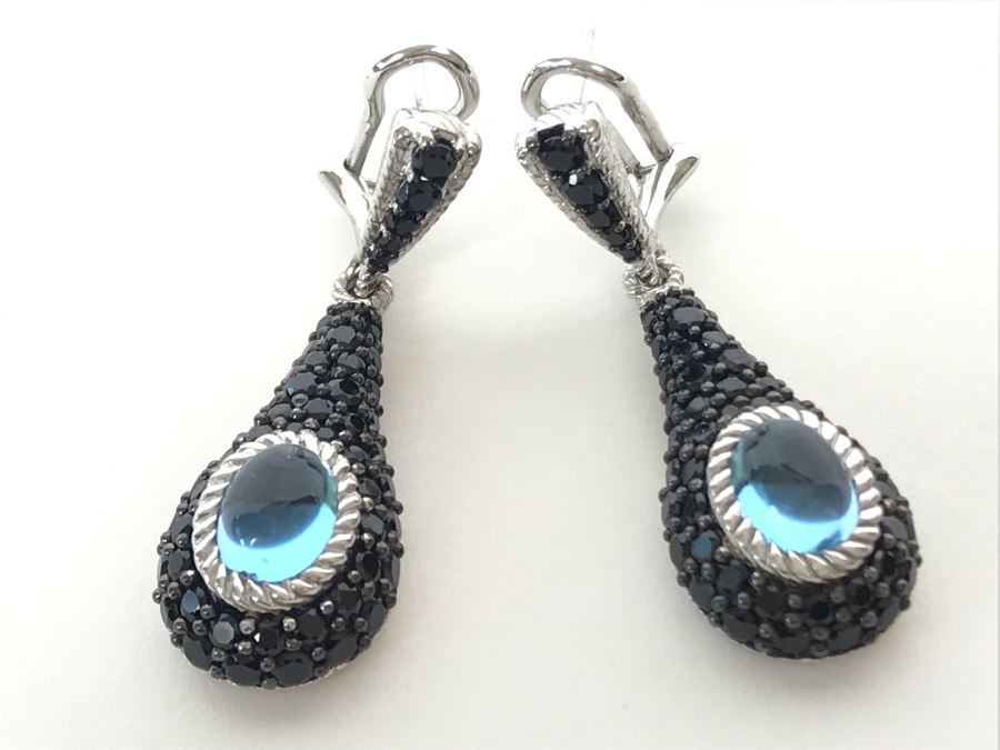 Judith Ripka Sterling Silver Earrings Pierced 13.1g [Photo 1]