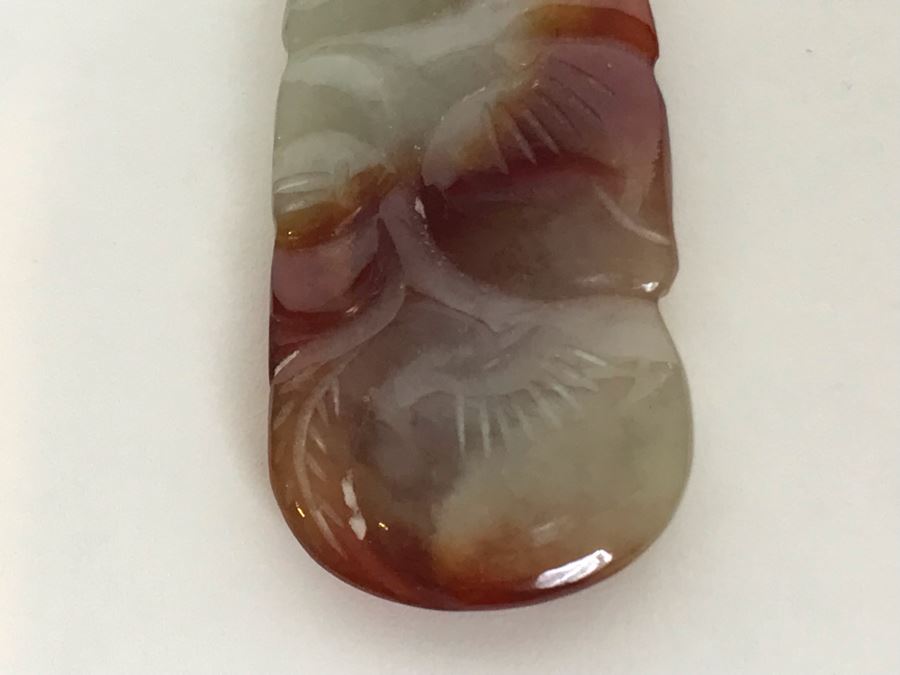 14K Gold Carved Jade Pendant 7.3g [Photo 4]