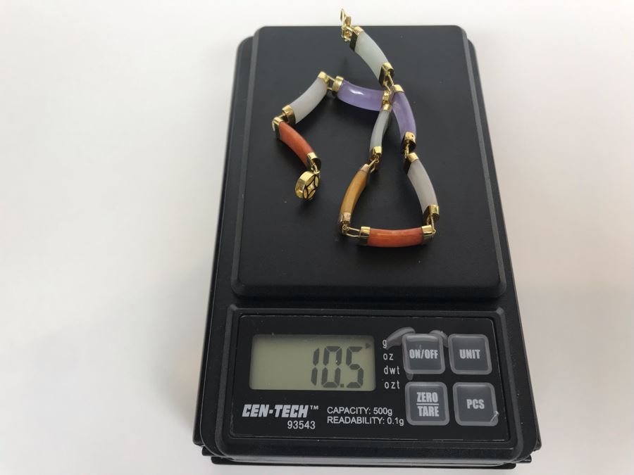 14K Gold Colored Jade Pendant [Photo 6]