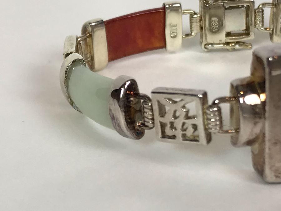 Women's Aria Sterling Silver Case Watch With Colored Jade And Sterling Silver Watch Band 31.8g [Photo 4]