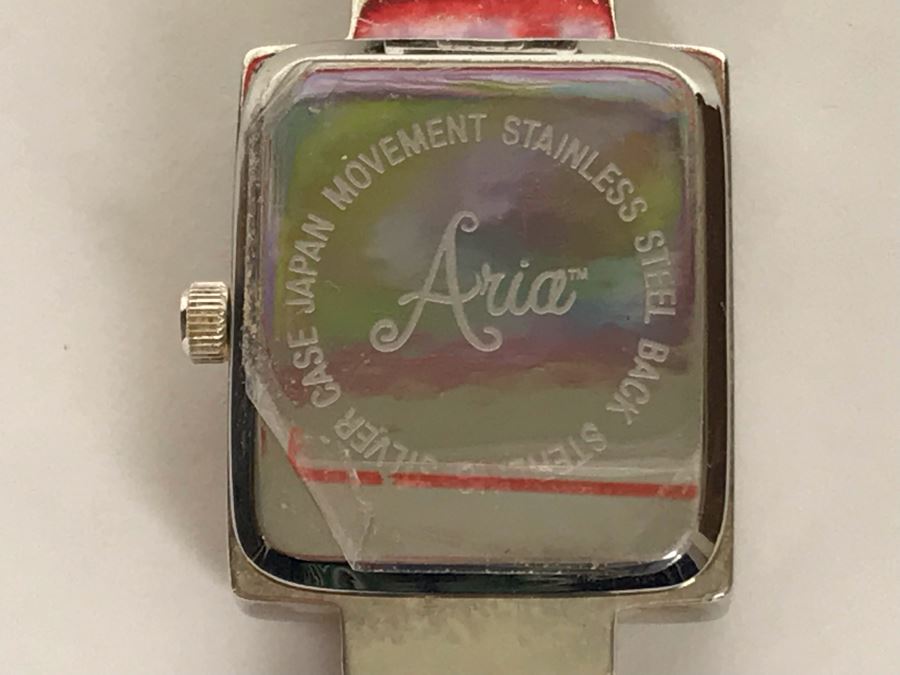 Women's Aria Sterling Silver Case Watch With Colored Jade And Sterling Silver Watch Band 31.8g [Photo 6]