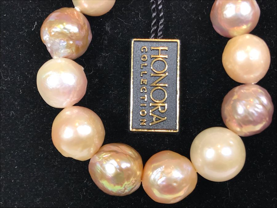 Honora Ming Cultured Pearl Jewelry Set With Necklace, Bracelet And 14K Gold Pearl Earrings [Photo 10]