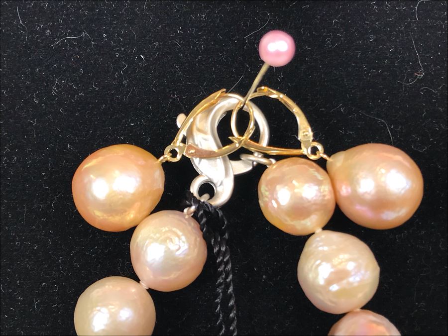 Honora Ming Cultured Pearl Jewelry Set With Necklace, Bracelet And 14K Gold Pearl Earrings [Photo 11]