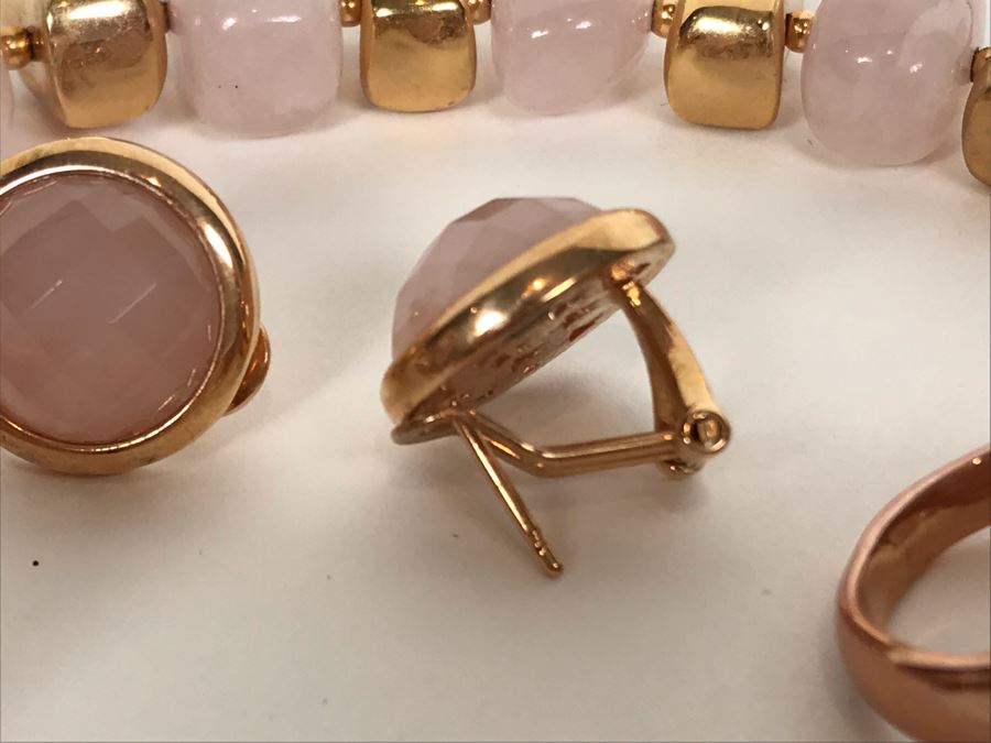 Milor Italy Bronze Jewelry Set With Necklace, Bracelet, Ring Size 9.5, Ring Size 8.5 And Earrings [Photo 9]